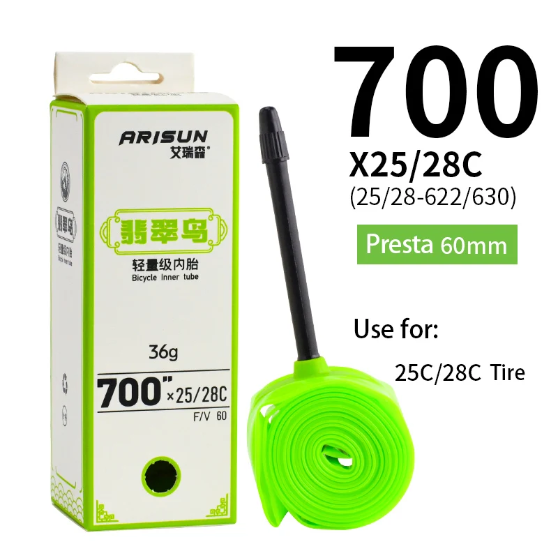 CHAOYANG ARISUN TPU 700x25/28C Road Bike Inner Tube 36g/pc Lightweight 700C Competition Racing Bicycle Tire Camera