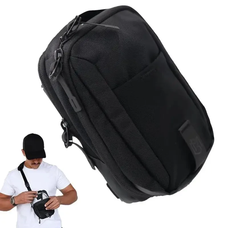 

Magnetic Gym Phone Sling Bag Unisex Sport Chest Crossbody Handle Pouch with Earphone Key Water Bottle Organizer for Fitness