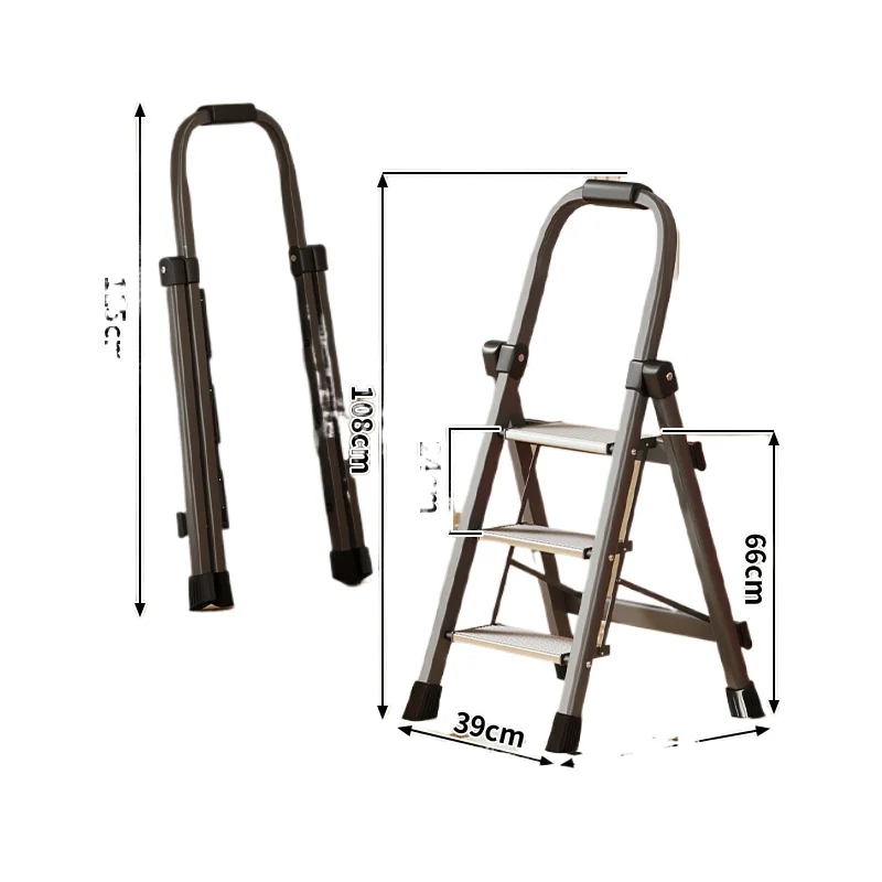 

Folding ladder Multifunctional thickened and thickened aluminum alloy telescopic herringbone ladder Indoor ladder Household