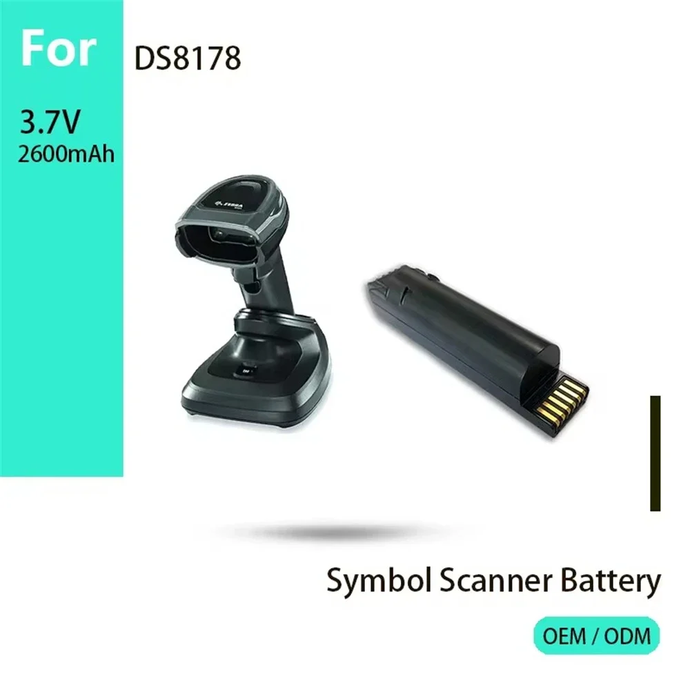 For Zebra DS8178 DS8170 DS8100 82-176890-01 BTRY-DS81EABOE-00 3.7V 2600mAh Barcode Scanner Battery Li-ion Scanning Efficiency