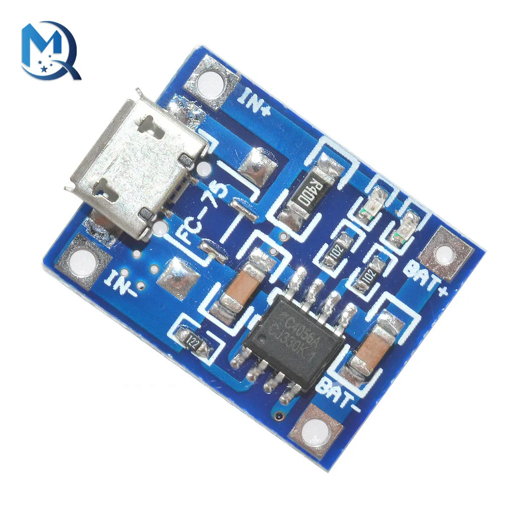 Micro USB 5V 1A 18650 TP4056 Lithium Battery Charger Module Charging Board With Protection Dual Functions 1A Li-ion