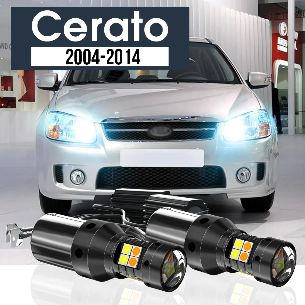 

2x LED Dual Mode Turn Signal+Daytime Running Light Blub DRL Canbus Accessories For Kia Cerato 2004-2014 2007 2008 2009 2010 2011