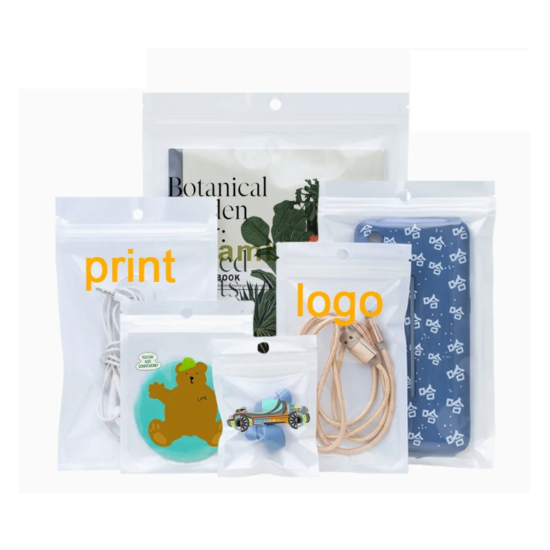 

Customized LOGO Print Data Line Nail Hair Clip Mobile Phone Case Packaging Bags, Customized Color Sealed Zipper Candy Bag