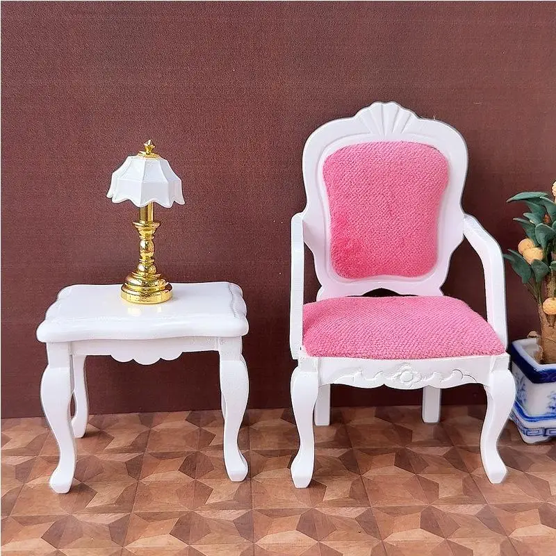 1pc 1/12 casa de bonecas simulação pequena mesa chá modelo boneca casa poltrona sala estar móveis decoração casa bonecas cena ornamento