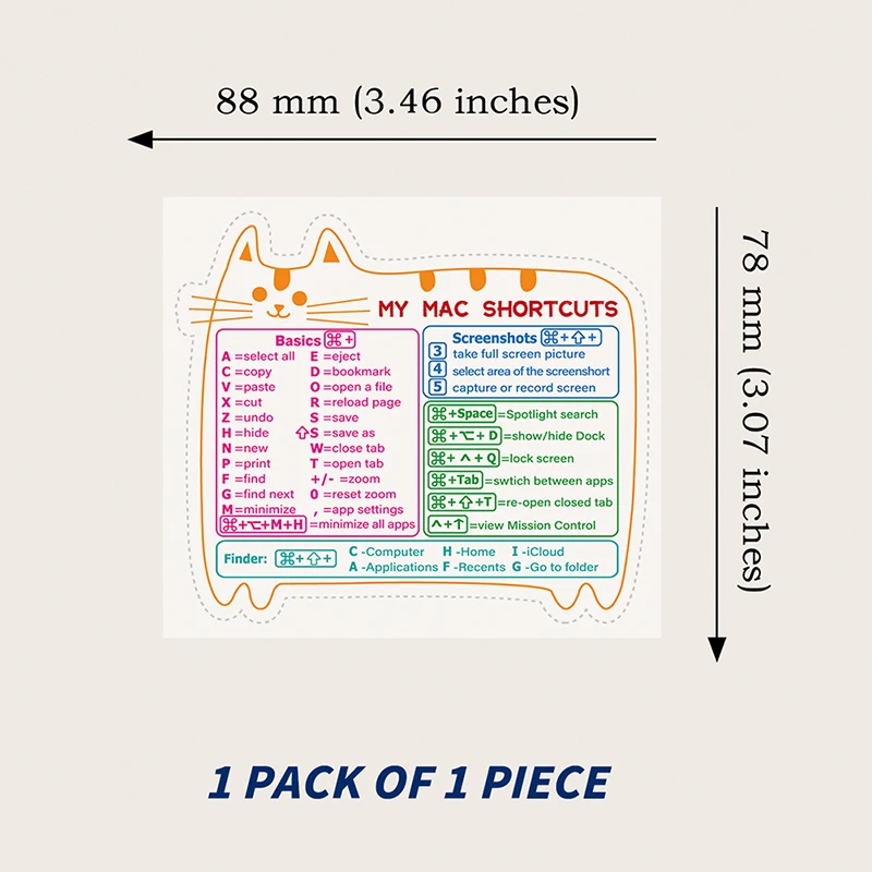 Keyboard Computer Shortcut Sticker Adhesive Removable Stickers For Quick Reference Keyboard Guide