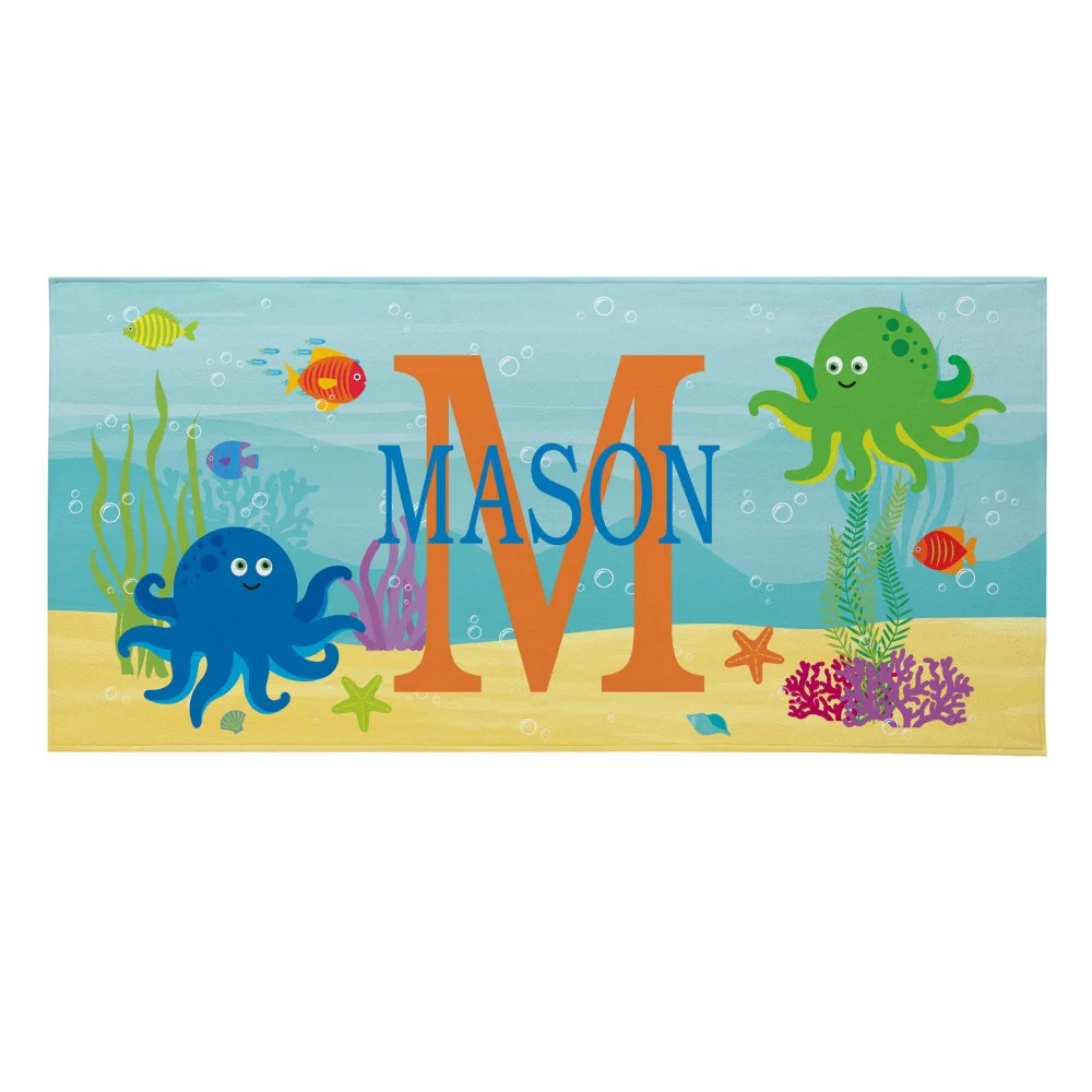 Personalized Kids Beach Towel-Fun Beach Designs - Gift For Girls Or Boys - Available In 3 Designs-Choose From 7 Sizes Wholesale