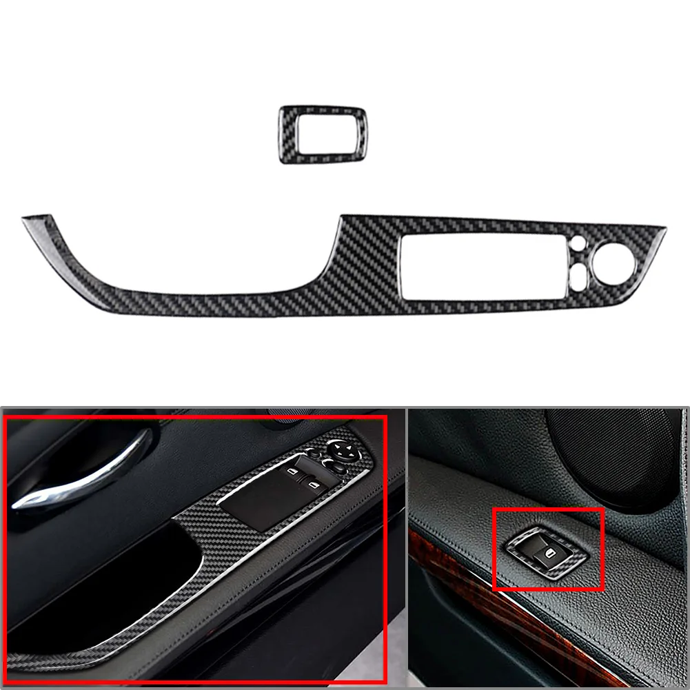 2Pcs LHD/RHD Car Window Lift Switch Control Panel Cover Trim Decoration For BMW M3 Series E93 3 Series E92 2005-2012