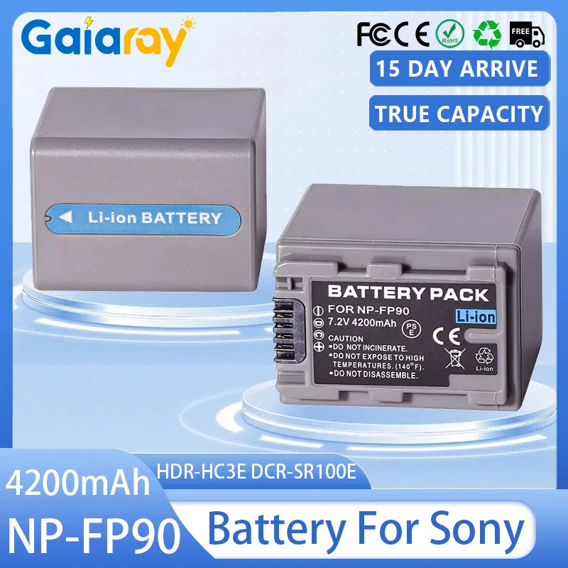 NP-FP90 Camera Battery 4200mAH NPFP90 Rechargeable Battery for Sony HDR-HC3E DCR-SR100E DCR-SR90E DCR-SR80E DCR-SR70E Batteries