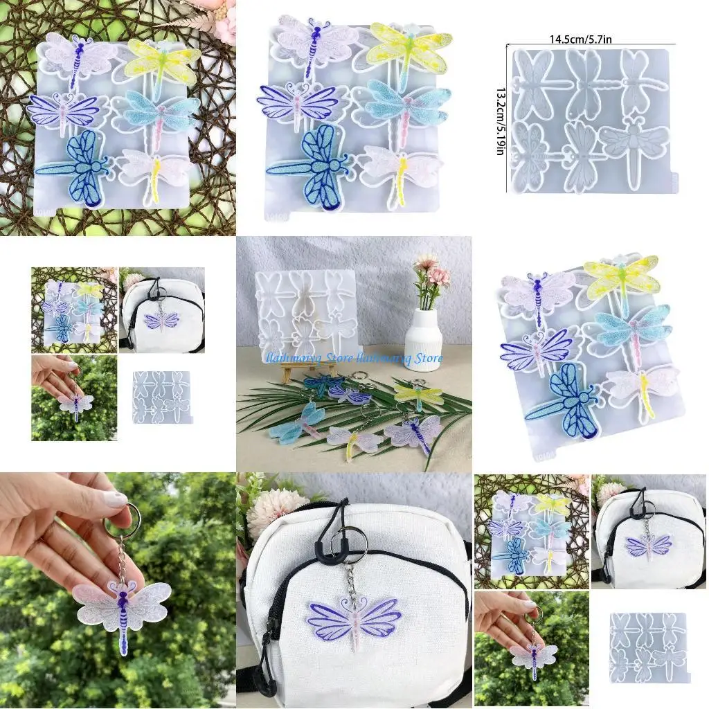 

573B Artistic Dragonflie Keychain Silicone Mold for Custom Jewelry Accessory Crafting