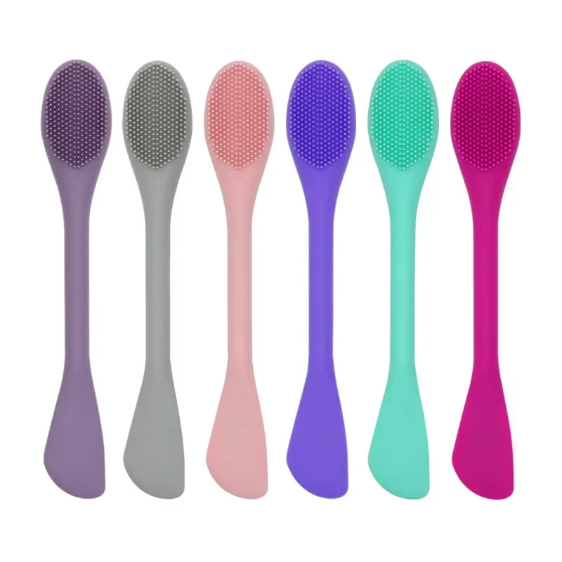 New Double Head Silicone Facial Mask Brush Facial Massage Cleaning Brushs DIY Mud Film Scraper Care Tool Facial Brush