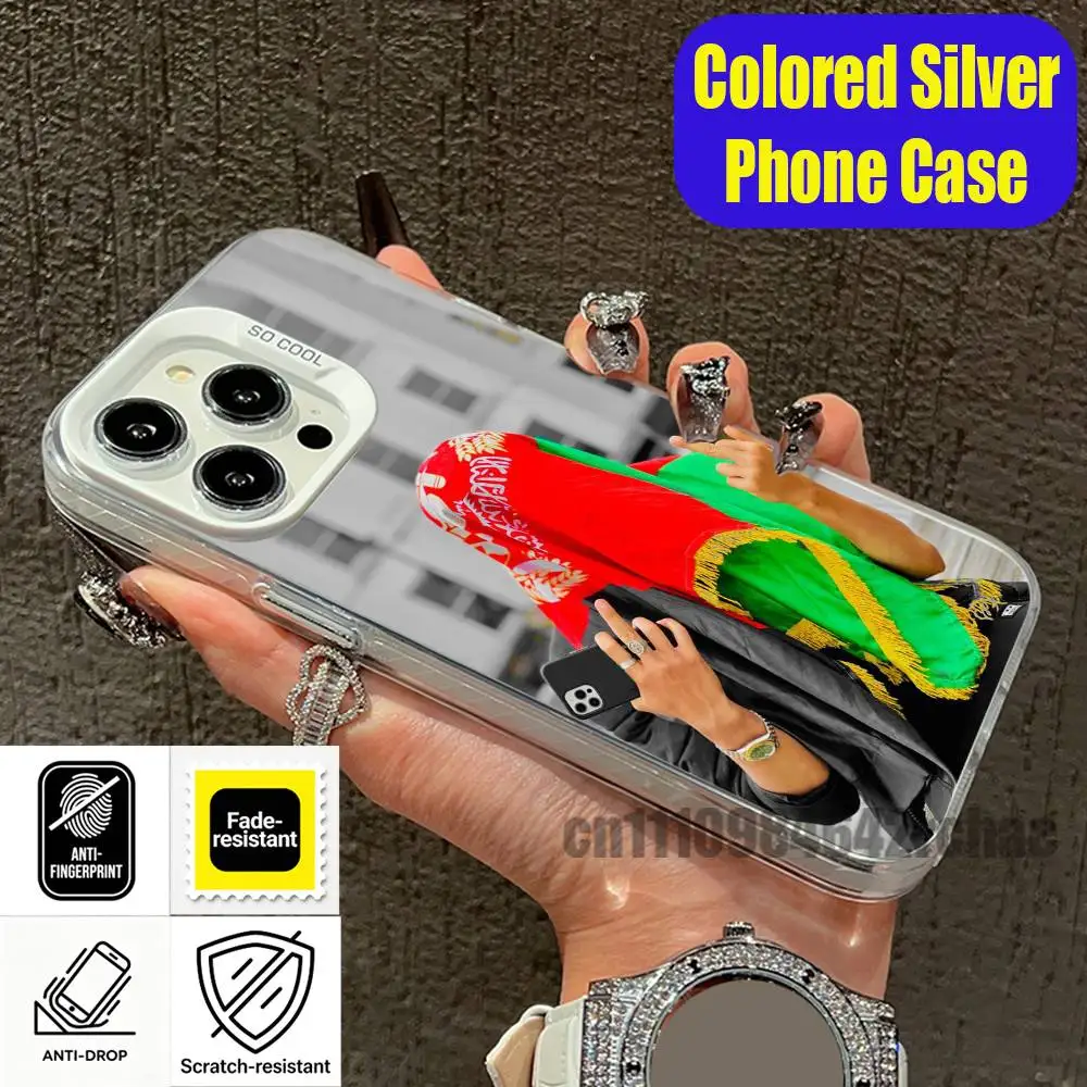 For Flag Afghanistan Afghan Phone Case iPhone 15,17,12,14,13,16,11,E,Max,Plus,Air,Pro,Mini Custom Color Silver Cover view 4