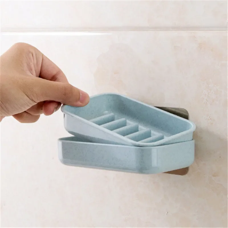 

Toilet Wall Bathroom Soap Soap Box Shelf Double-layer Drainage Hole Free Wall Hanging Creative Storage