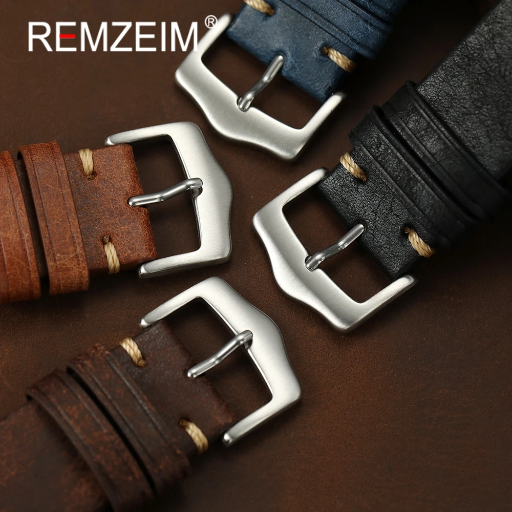 Верхний слой из воловьей кожи, ремешки для часов из натуральной кожи, 20 мм, 22 мм, сменные ремешки для часов в стиле ретро, аксессуары для часов