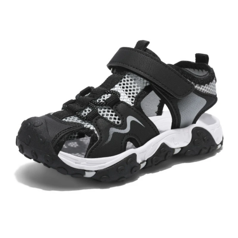

Boys Closed-Toe Beach Sandals Summer Breathable Mesh Anti-Collision Soft Sole Non-Slip Children's Outdoor Sports Walking Sandals