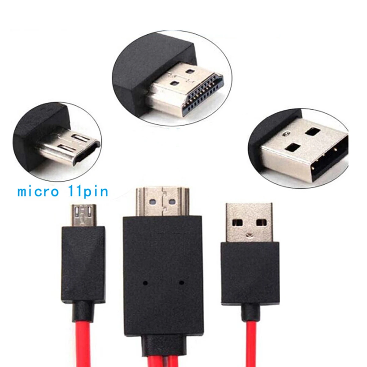 

to Cable 2M USB HDTV Adapter Support 5V 1A Power Flexible Mirror Cable for Phone Projector Video Transfer