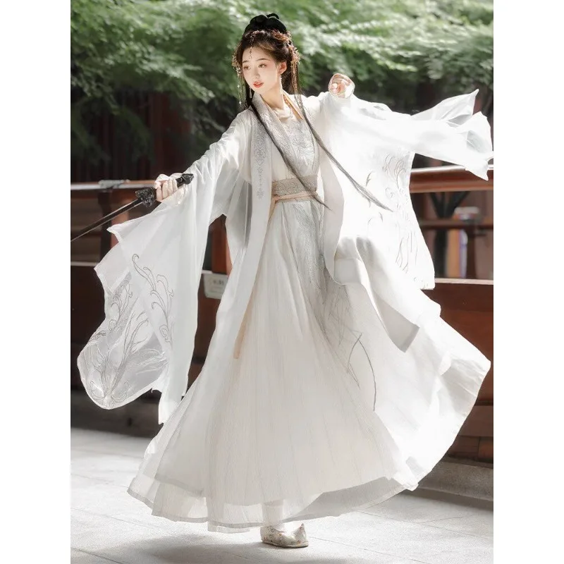 Temporarily Out of Song Hanfu women's big-sleeved spring and summer fairy white waist-length chivalrous women's ancient clothing