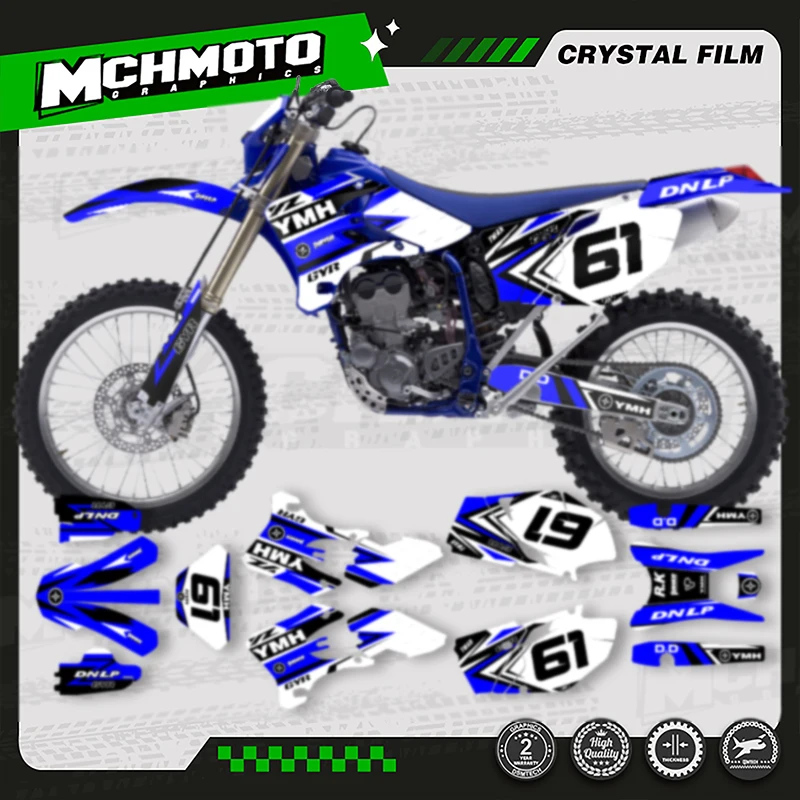 

MCHMFG Custom Team Motorcycle Graphics Stickers Kits For YAMAHA WRF 250 450 2003 2004 2005 2006 WR250F WR450F Number Name Custom