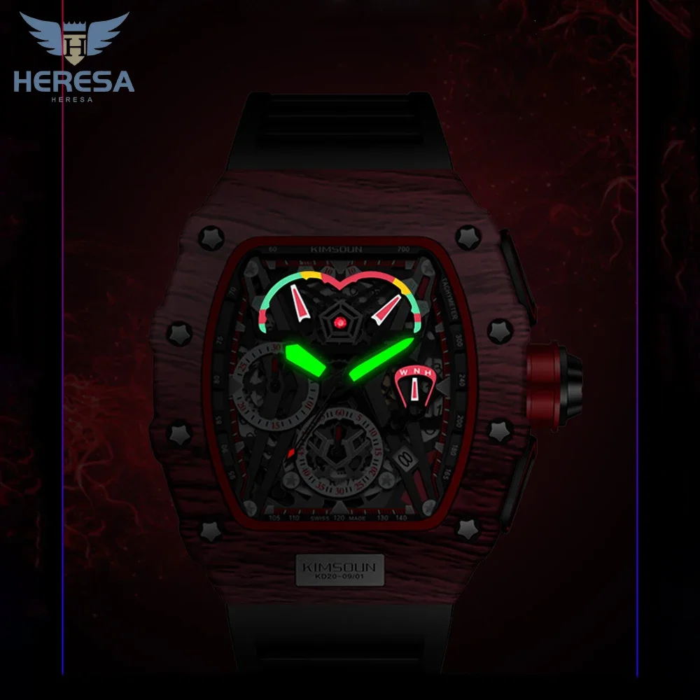 HERESA الأعمال المتعلم انبهار رجالي ساعات العلامة التجارية الفاخرة ساعة كوارتز للرجال مقاوم للماء الرياضة الطلب الكبير ساعة اليد العسكرية