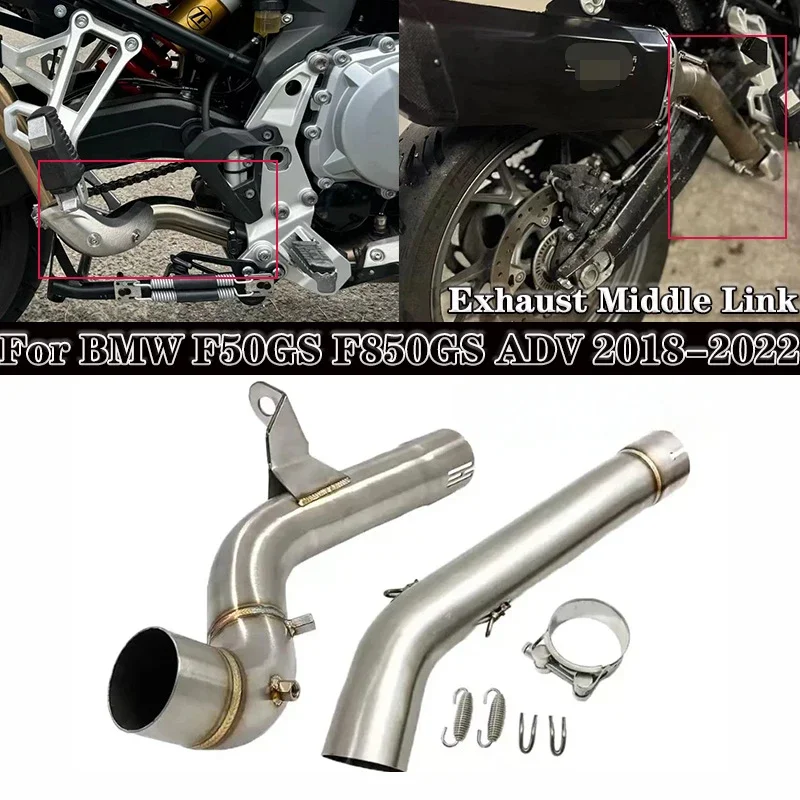 

Motorcycle Exhaust Middle Pipe Motorcycle Slip-On Link Pipe 51mm Muffler Connect Tube For BMW F750GS F850GS ADV 2018 19 20 -2022