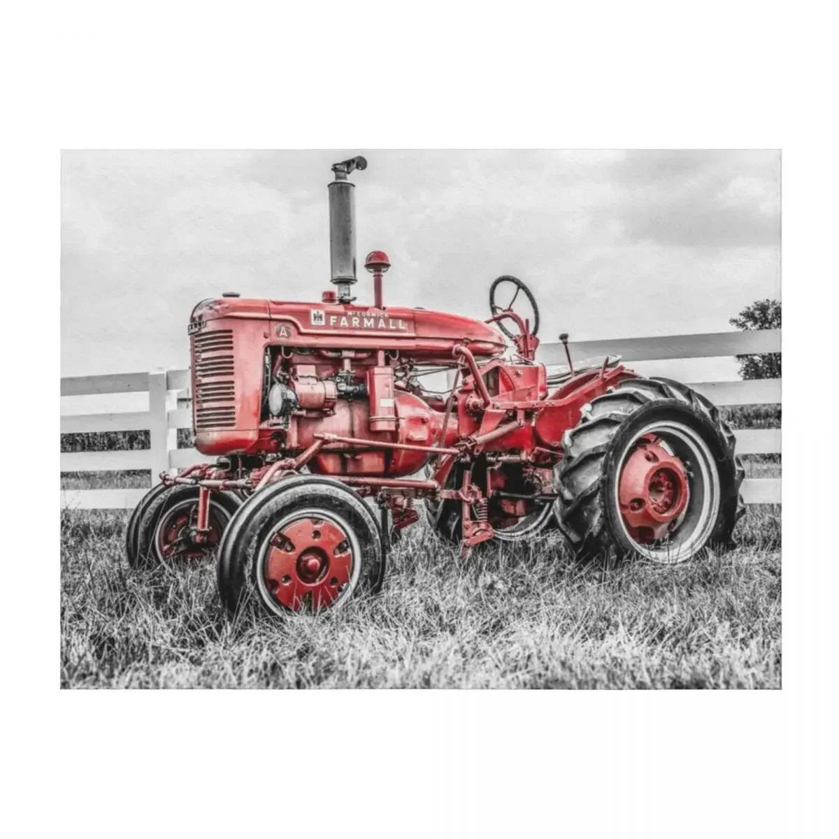 

A Tractor Color Isolation Throw Blanket Furrys anime Flannel Fabric Designers Blankets