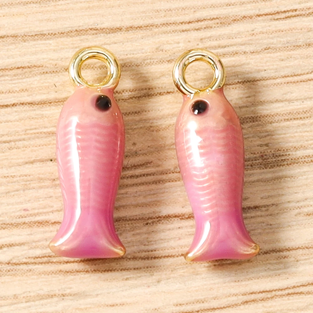 Tusember 5 Stück niedliche bunte Seestern-Muschel-Fisch-Anhänger für die Schmuckherstellung, Ohrringe, Halsketten, Armbänder, DIY-Bastelarbeiten – Detail 20