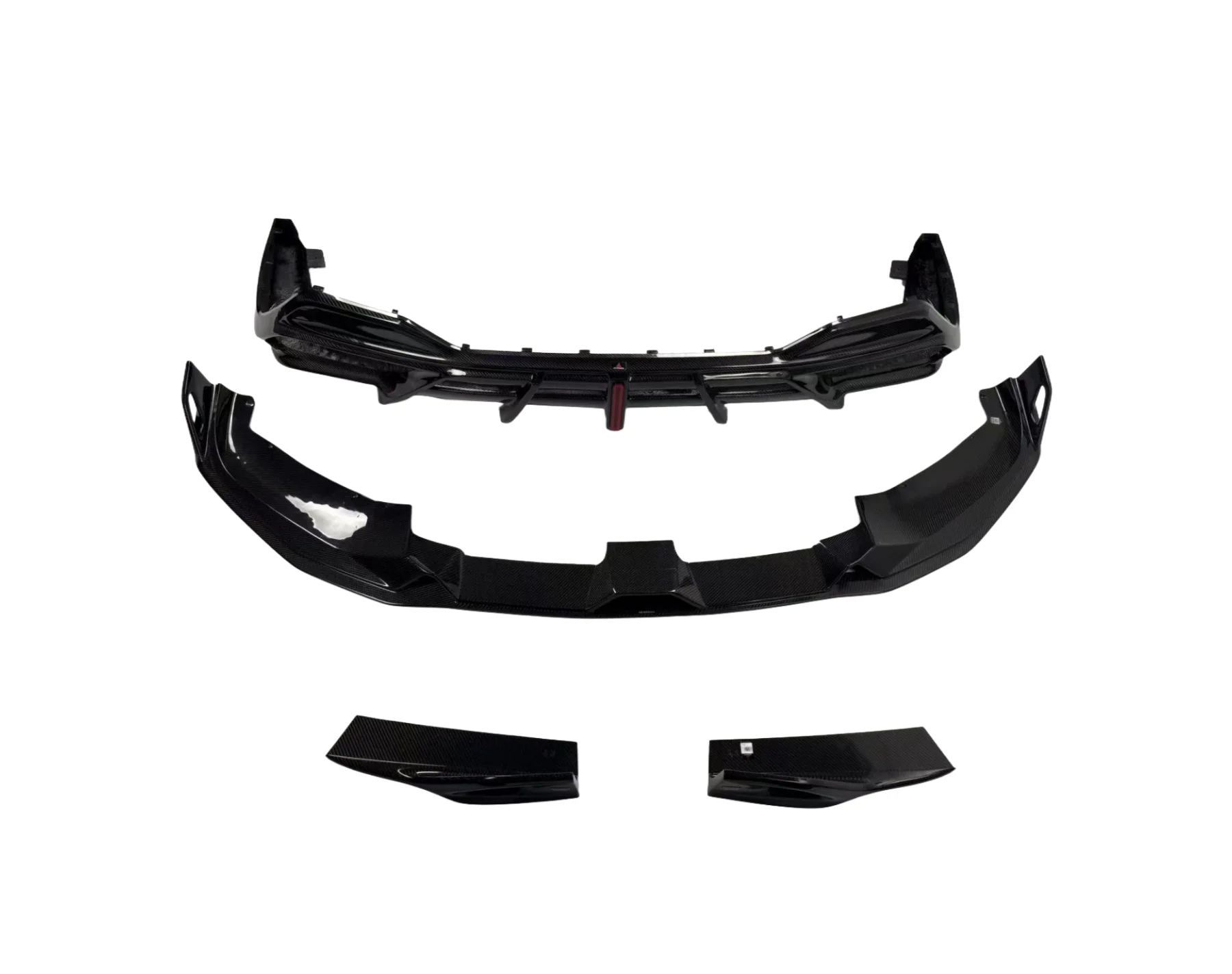 طقم هيكل ممتص الصدمات للسيارة من ألياف الكربون مناسب لموزع الشفة الأمامية من ألياف الكربون طراز BMW 8 Series G15 AE