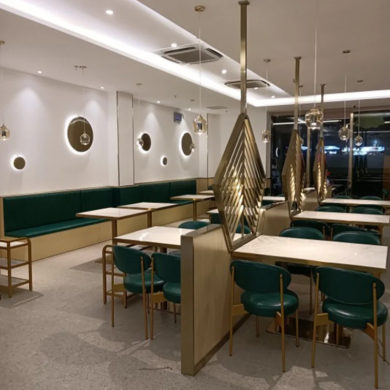 !@Fresh Style Modern Leisure Themed Restaurant Catering Mall & Hotel Durable Large Small Table Chairs Booth Sofa Combination Set