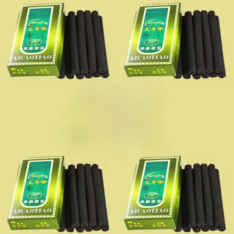 4 Boxes 12*120mm Micro Smoke Moxa Sticks Traditional Chinese Wormwood Mugwort Stick Warm Acupuncture Massage Therapy