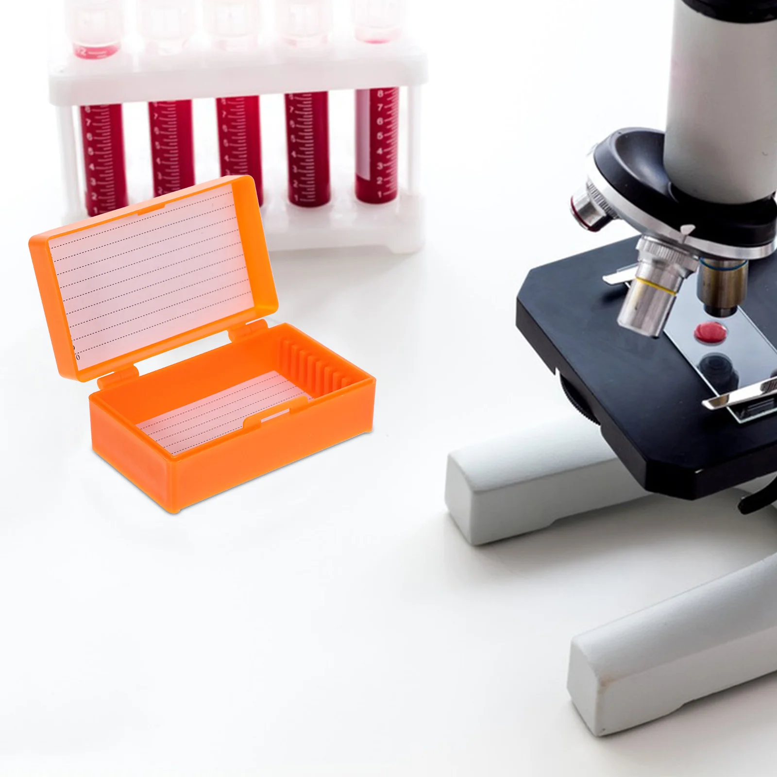 

3Pcs Microscope Slide Storage Box Durable Easy Clean Multipurpose Laboratory Home Teaching Plastic Specimen Box