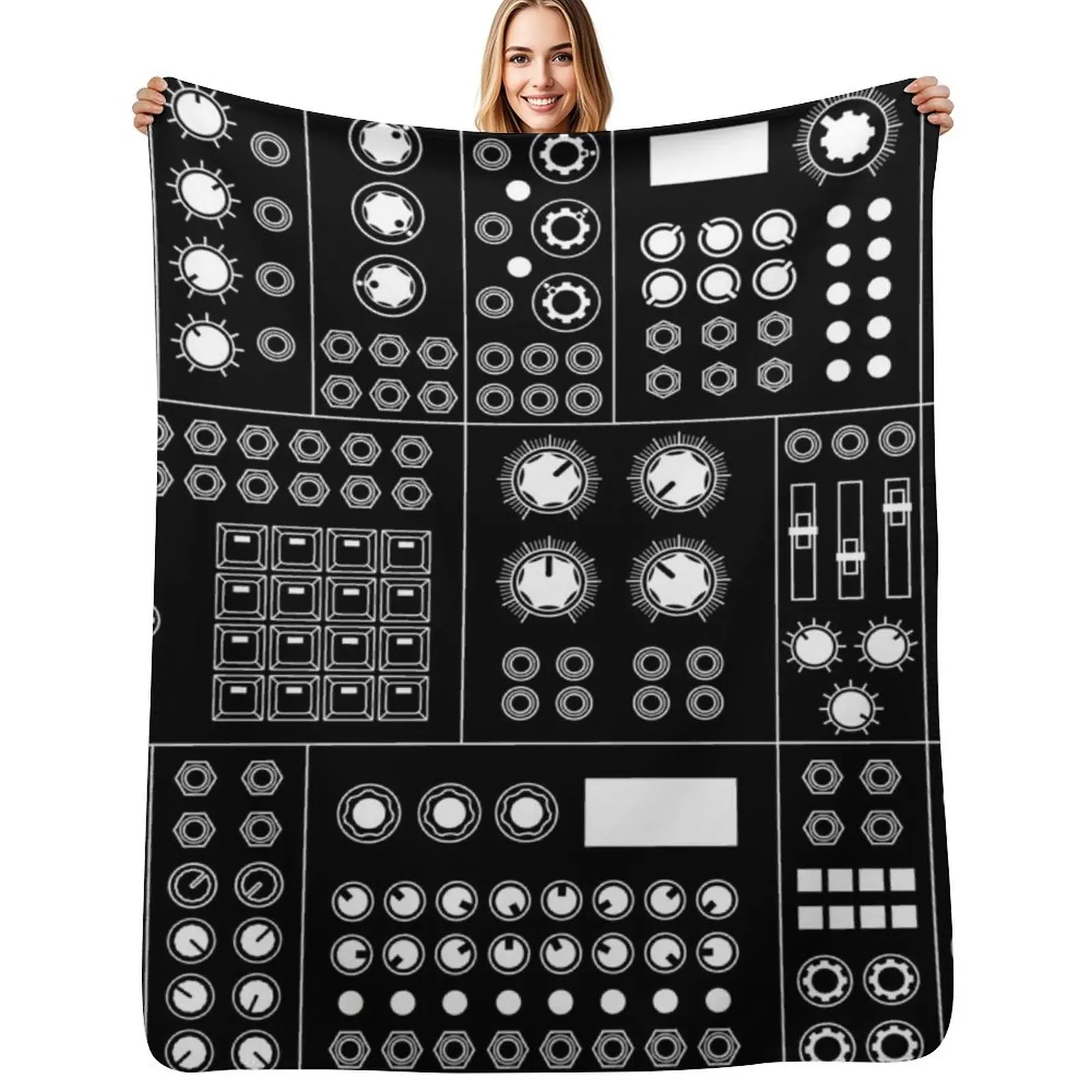 Modular Synthesizer White Throw Blanket Luxury decorative blankets ands Stuffeds Decorative Beds For Baby Blankets