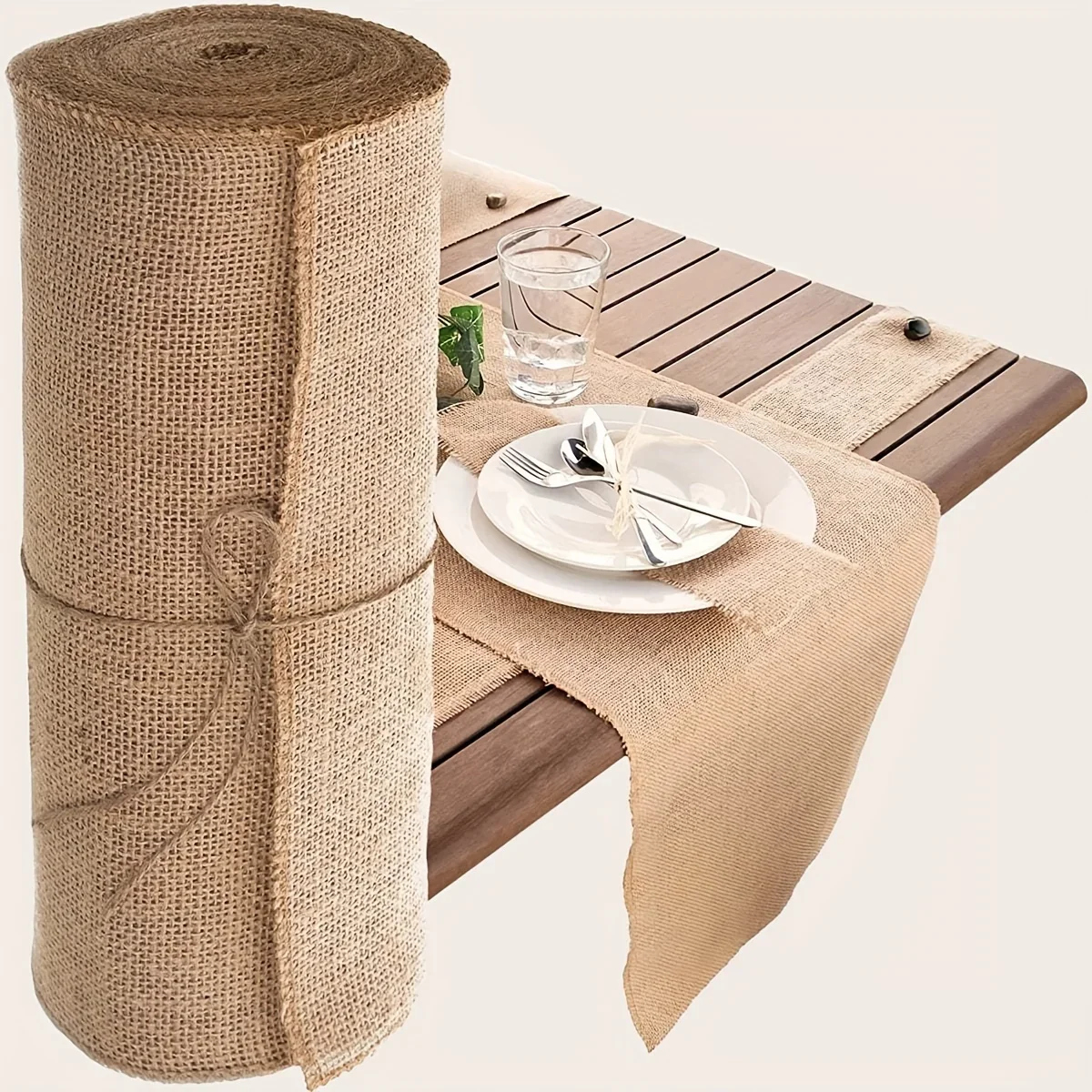 20/30/35cm Width Vintage Burlap Hessian Table Runner Natural Jute Country Wedding Party Decoration Home Textiles for Christmas