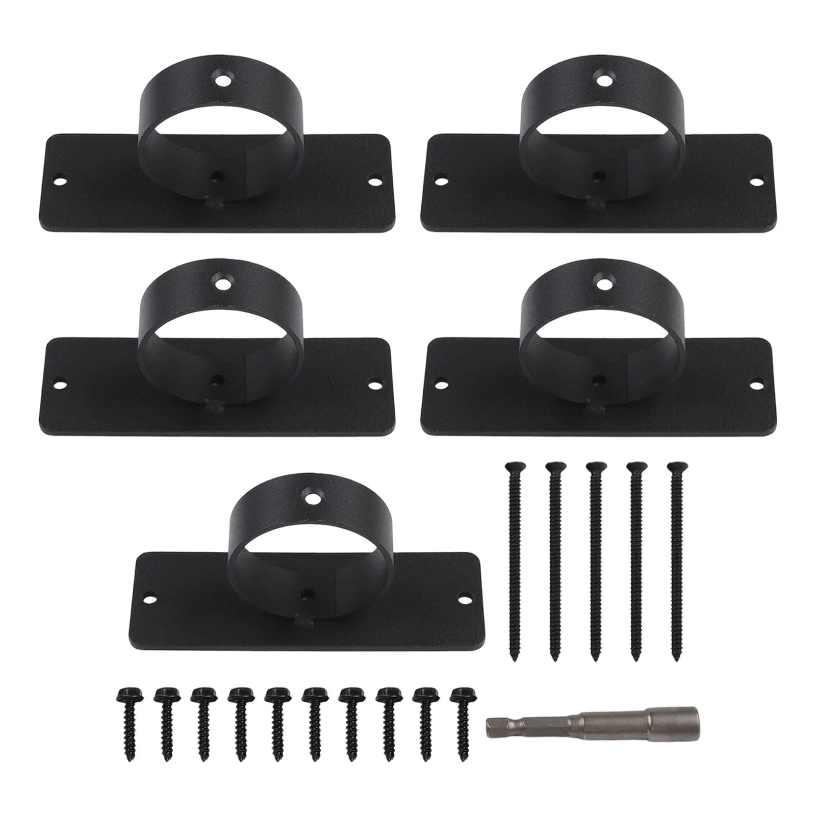 

Stainless Steel Brackets 12*5*4cm Black Rope Clamps Effortless Setup Elegant Outdoor Design Rust-Proof Coating