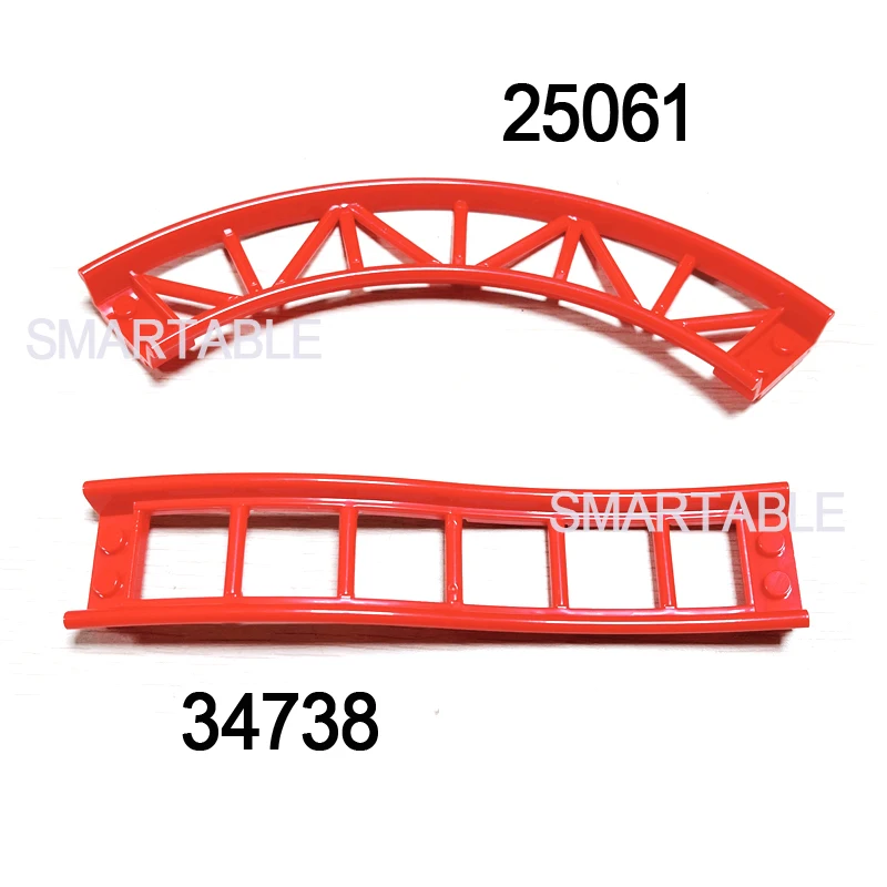 Roller Coaster Rail 13x13 Curved with Edges 2x16x3 Bow Inverted MOC Part Building Block Train Brick Toy Compatible 34738 /25061