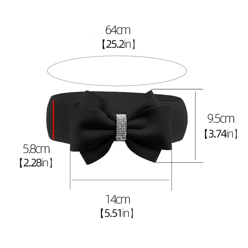 Bow Tie Girdle with Diamonds Women Wide Brim Cotton Bows Waistband Wedding Party Dress Belts Down Jacket Coat Skirts Accessories