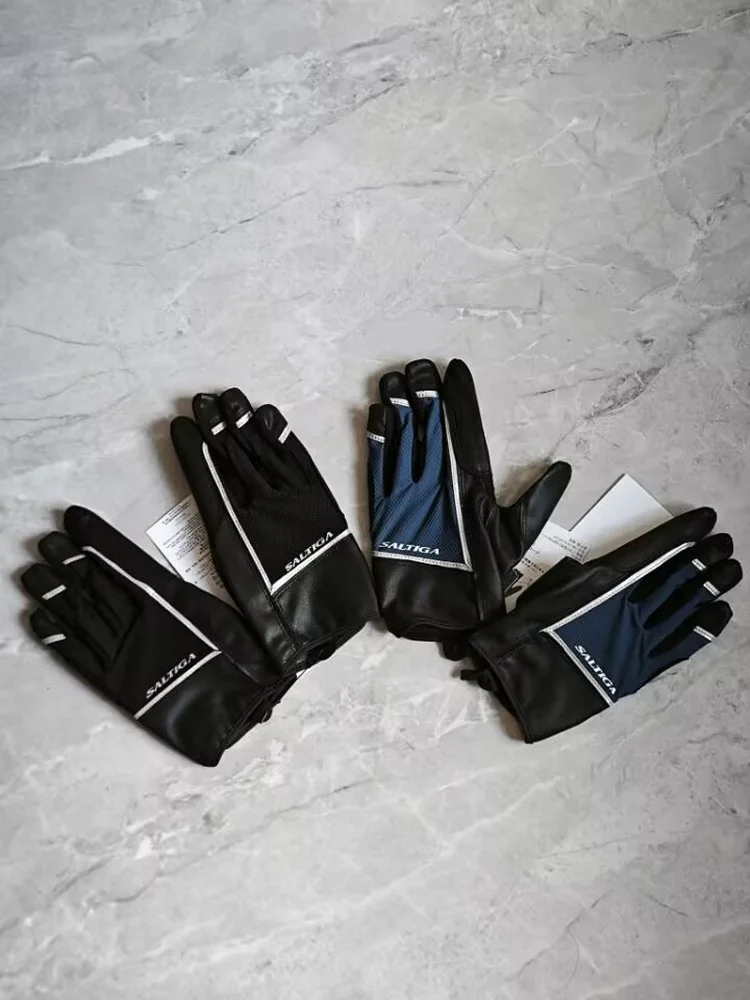 new-full-finger-leather-fishing-gloves-breathable-wear-resistant-outdoor-sports-gloves-gamakatsu-cp-3730-men's-fishing-gloves
