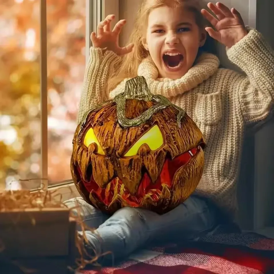 Halloween Voice Controlled Rising Pumpkin Head Home Decor Outdoor Garden New Horror Ghost Ornament for Spooky Party