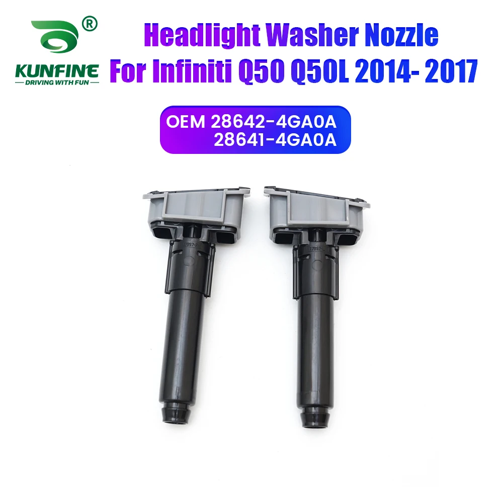 

Car Headlight Front Bumper Washer Spray Nozzle Jet Headlamp Pump Cover For Infiniti Q50 Q50L 2014-2017 28642-4GA0A 28641-4GA0A