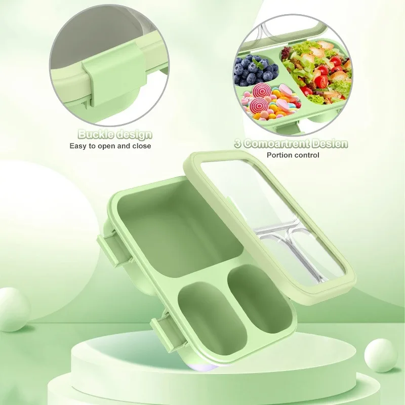 Bento Box Leak-proof Lunch Box - Easy to Clean, Stackable Design, Holiday, Graduation, Office and Back-to-School Use
