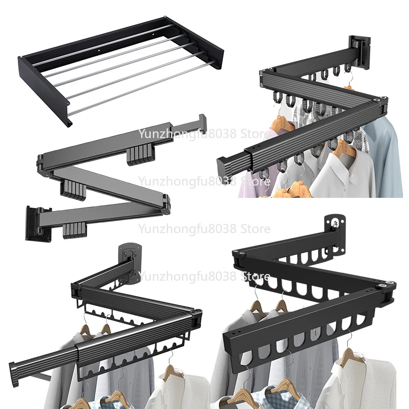 

Wall Mounted Foldable Telescopic Adjustable Space Saving Clothes Drying Rack**(Character Count: 77)**
