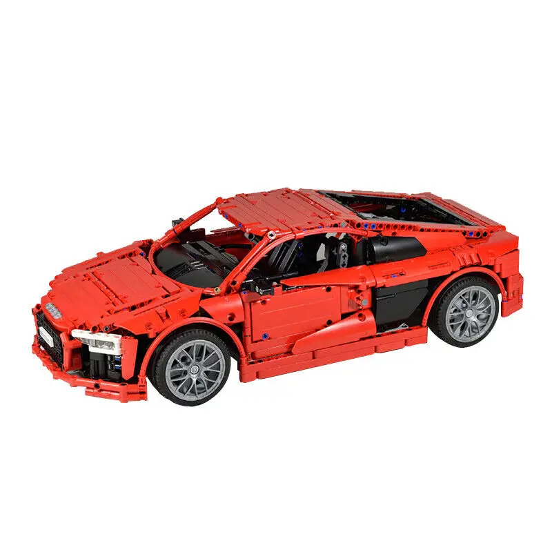 

R8 V10 Car Second Generation Model Red Version 1839 Pieces MOC Build Gift