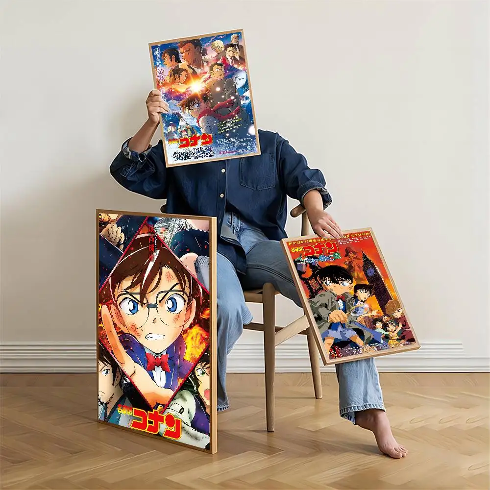 Anime D-Detective C-Conan Self-adhesive Art Poster Whitepaper Sticker DIY Room Bar Cafe Wall Decor