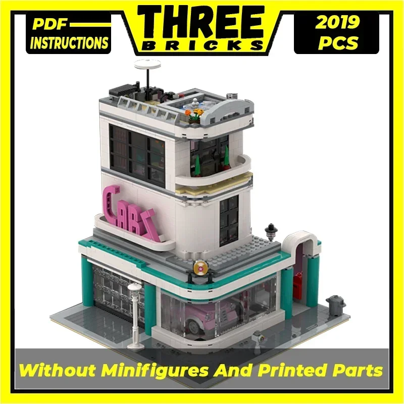 

Технические Moc Bricks City Street View Модель автомобиля Dealership Модульные строительные блоки Подарки Игрушки для детей Наборы «сделай сам» Сборка