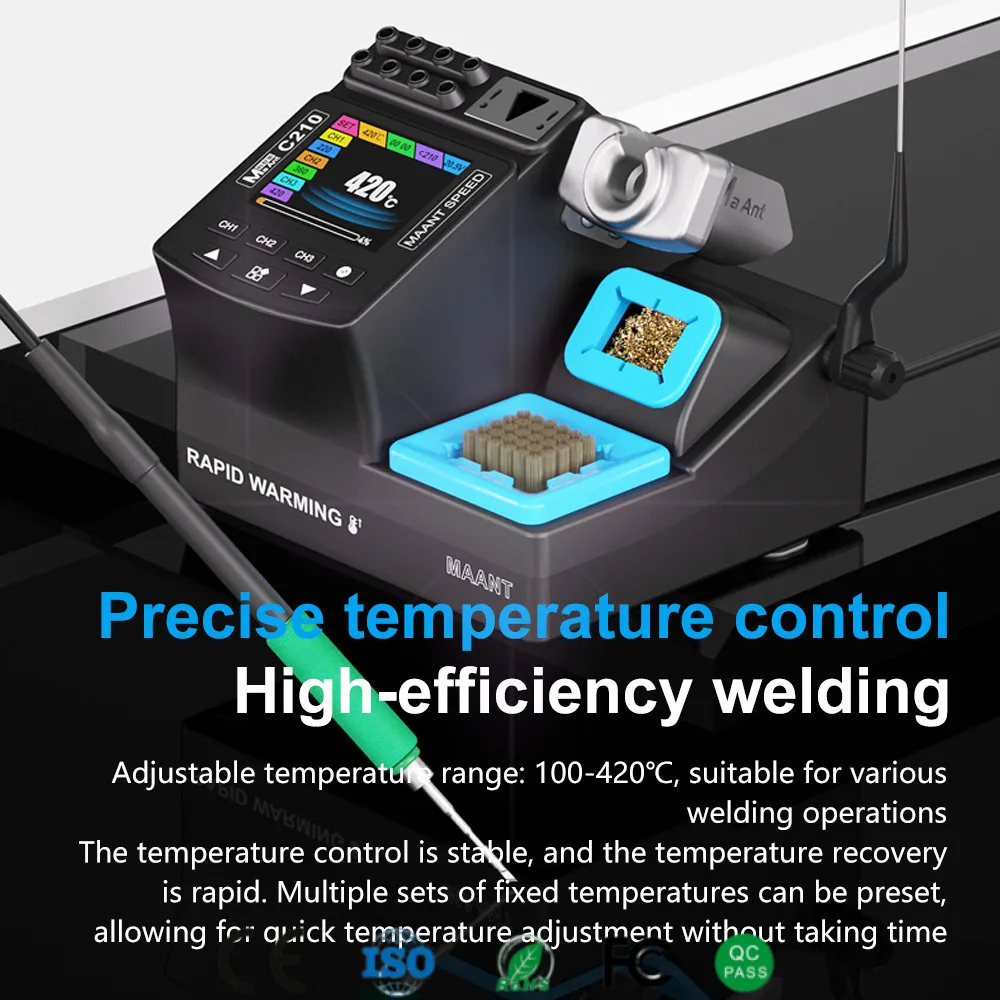 Rapid 2-секундный сварочный аппарат ‌   Защита от перегрузки по току + медная щетка, регулируемая 60-460 ° C & 115/210/245 Совместимость с тремя ручками
