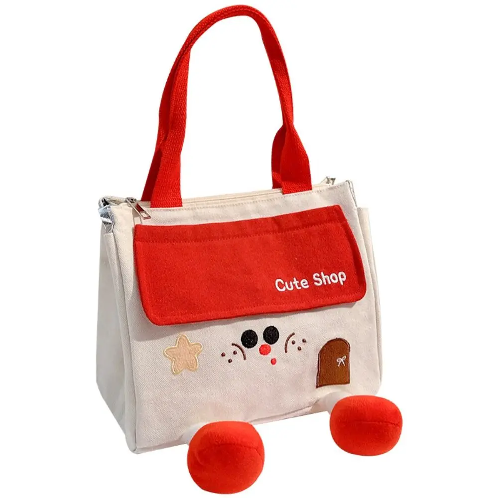 

Fashion Cute House Lunch Box Bag Small Large Capacity Cartoon Lunch Bag with Handle Aluminum Film Food Thermal Handbag Camping