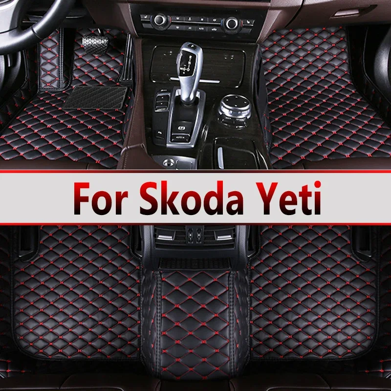 

Car Mats For Skoda Yeti 5L 2010~2017 Leather Floor Mat Auto pets Rugs Anti Dirt Pad Accessories Interior Parts 2011 2012