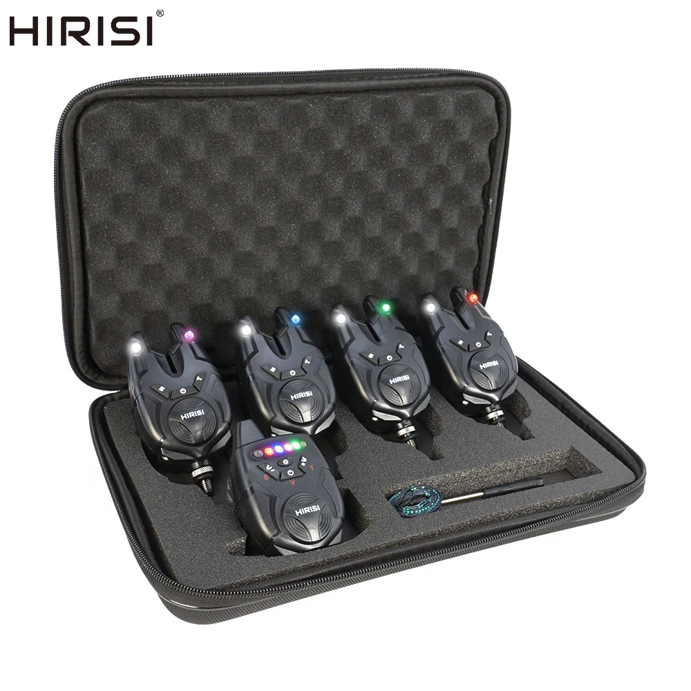 Hirisi alarme de pêche à la carpe alarme de morsure sans fil avec 1 + 4 ensemble indicateur de morsure étanche accessoires de pêche pour la pêche à la carpe S9