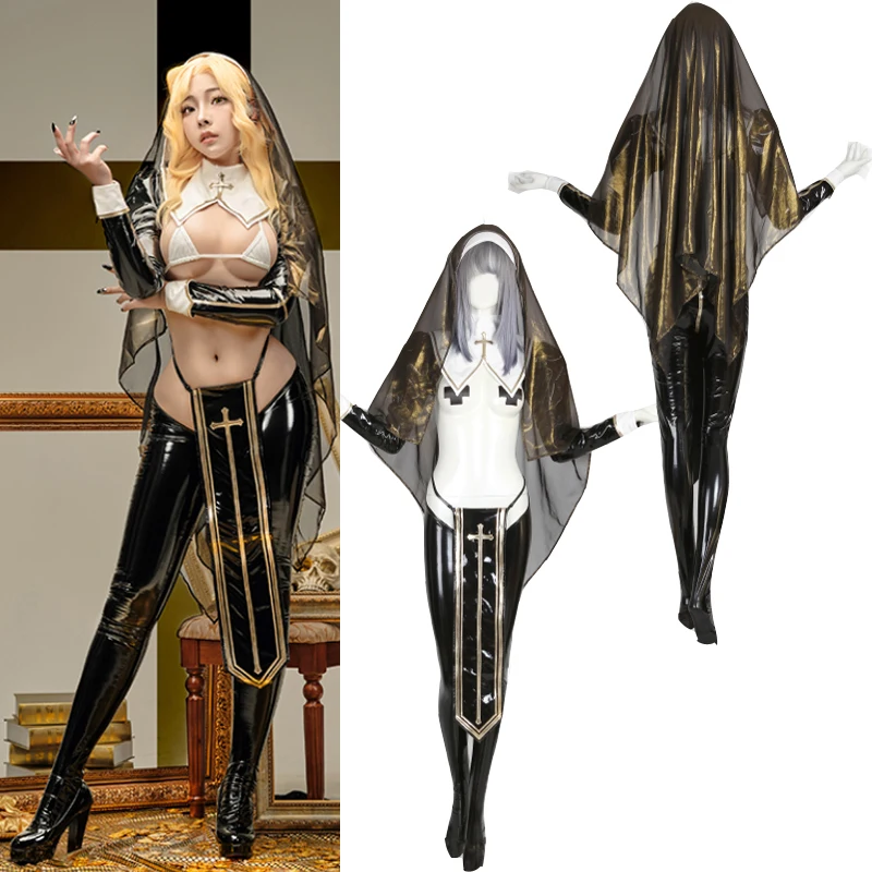 

Original Design Against War Bunny Girl Money Nun Cosplay Costume PU Leotard Uniform Sexy Anime Outfits Secret Photo Suits Cloth