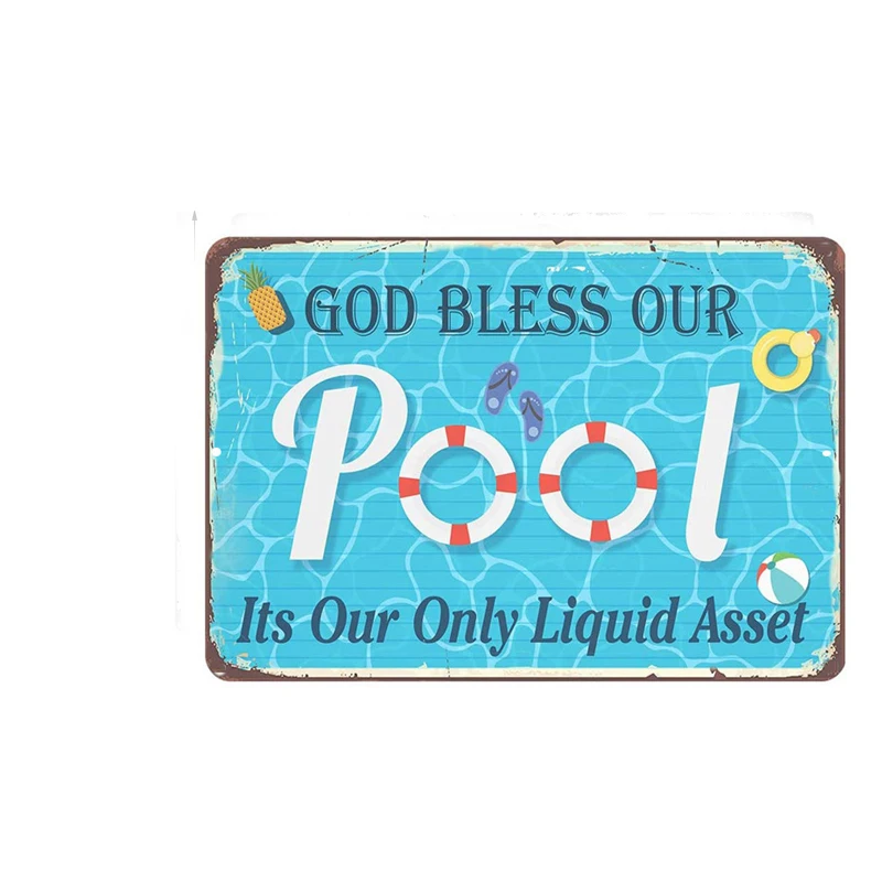 Notice Signs Swimming Pool Signs Metal Plaque Vintage Pool Rules Summer Seaside Vacation Warining Signs Wall Public Area Decor