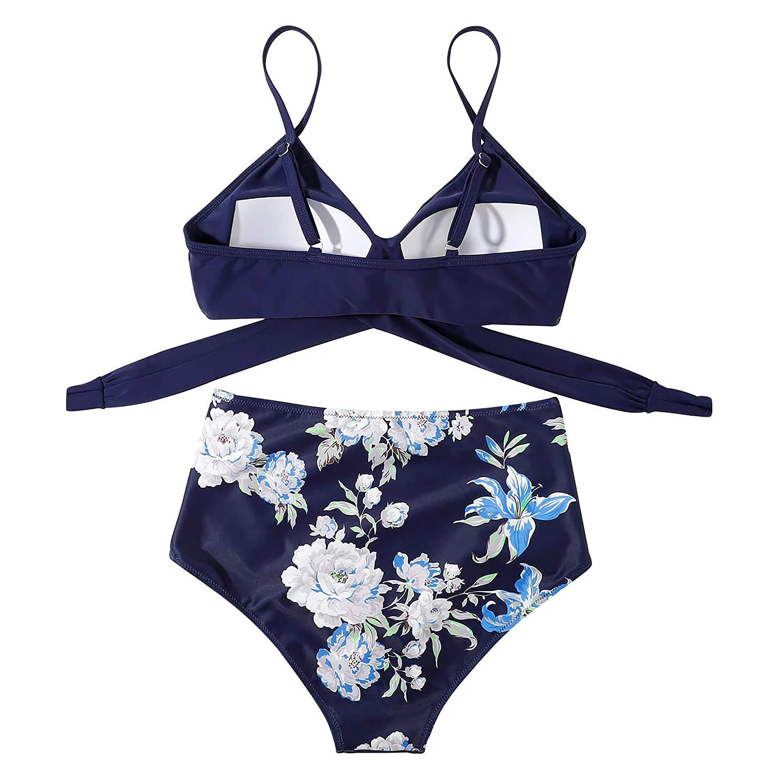 2024 Woman New Bikini Split Beachwear Summer Floral Printed Swimsuits For Women Two Piece Bikini Set High Waist Swimwear Femme