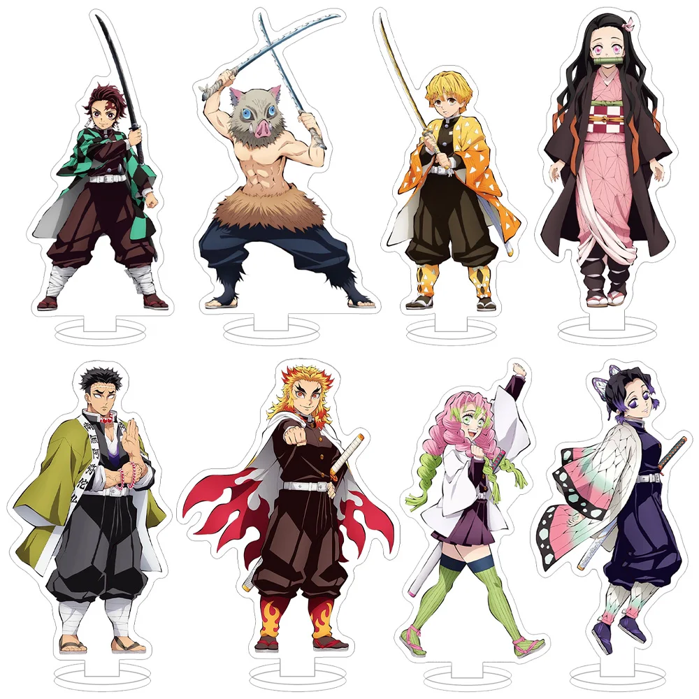 Kimetsu no Yaiba Gyomei Himejima Muzan Kibutsuji Yushiro Tamayo Nezuko Kamado Zenitsu Agatsuma figura de Anime soporte acrílico juguete